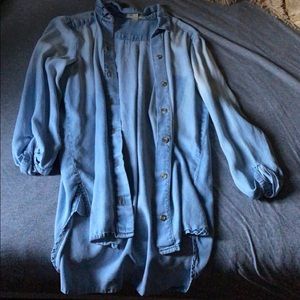 Jean washed cardigan